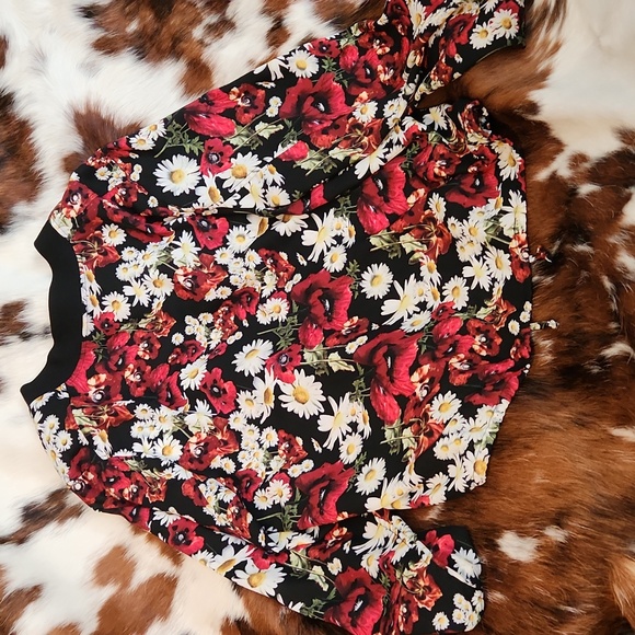Poppies and Daisies Flower Blouse Sz M - Picture 6 of 6